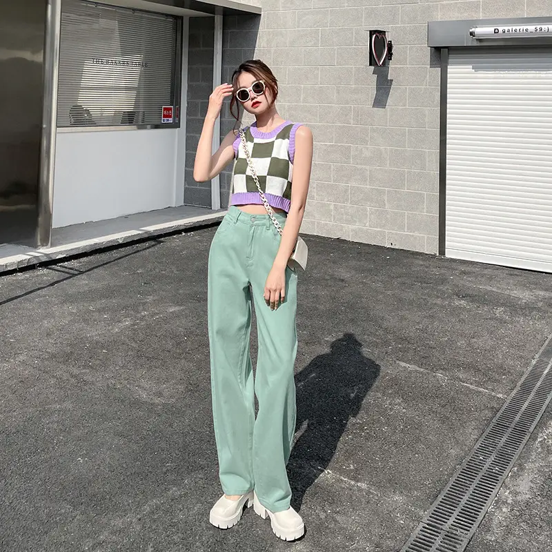 Wide Leg Jeans Women Summer High Waist Loose Slimming - Image 3