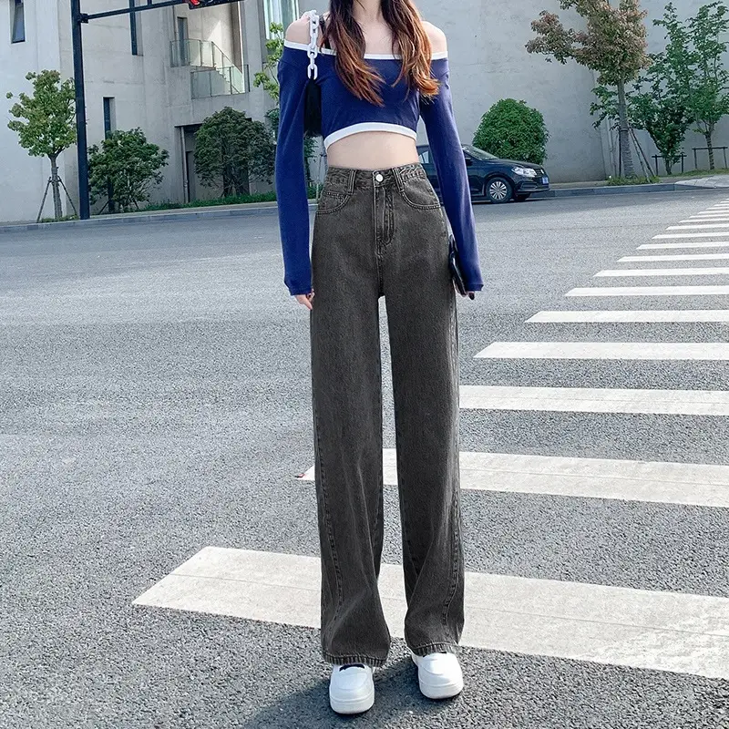 Wide Leg Jeans Women Summer High Waist Loose Slimming - Image 7