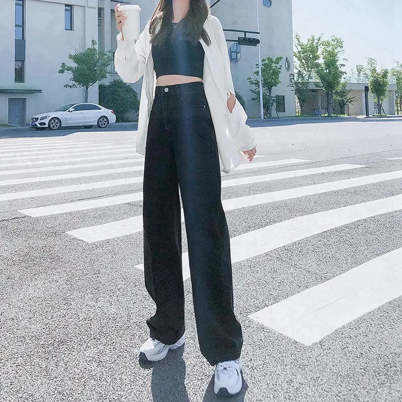 Wide Leg Jeans Women Summer High Waist Loose Slimming - Image 8