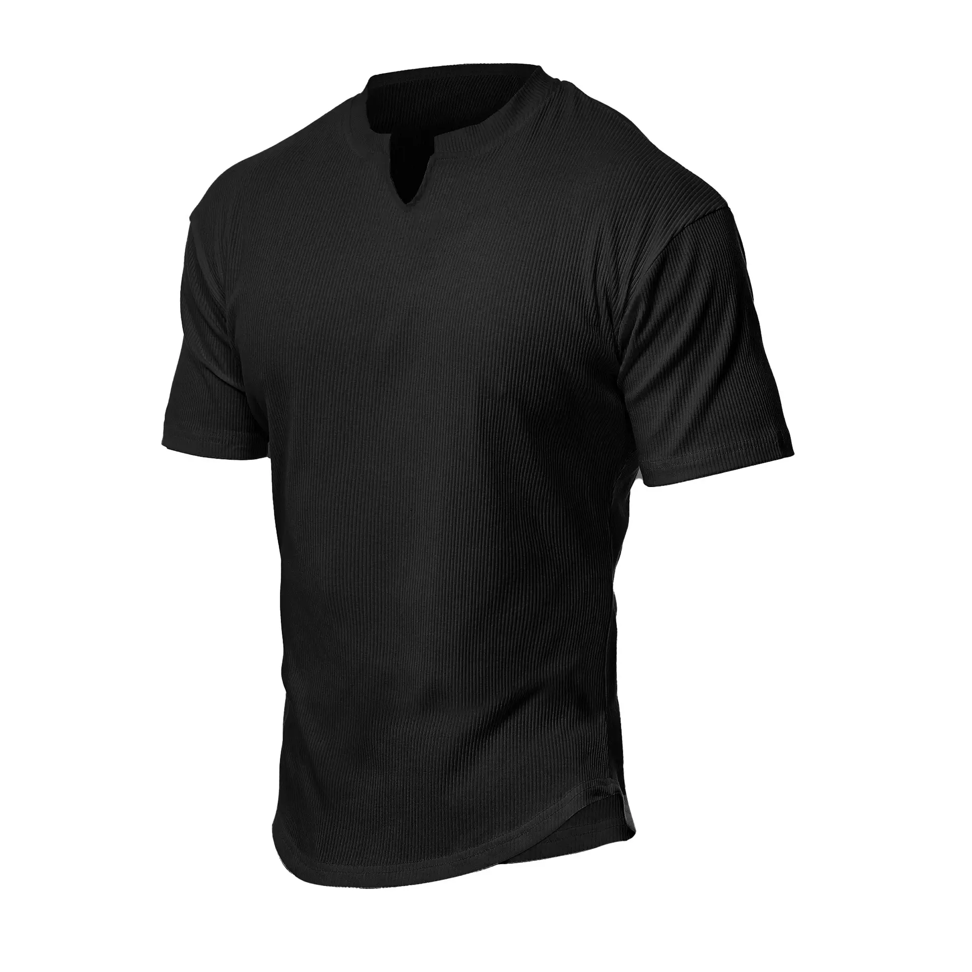 Men's Pink V-Neck Short Sleeve T-Shirt - Image 2