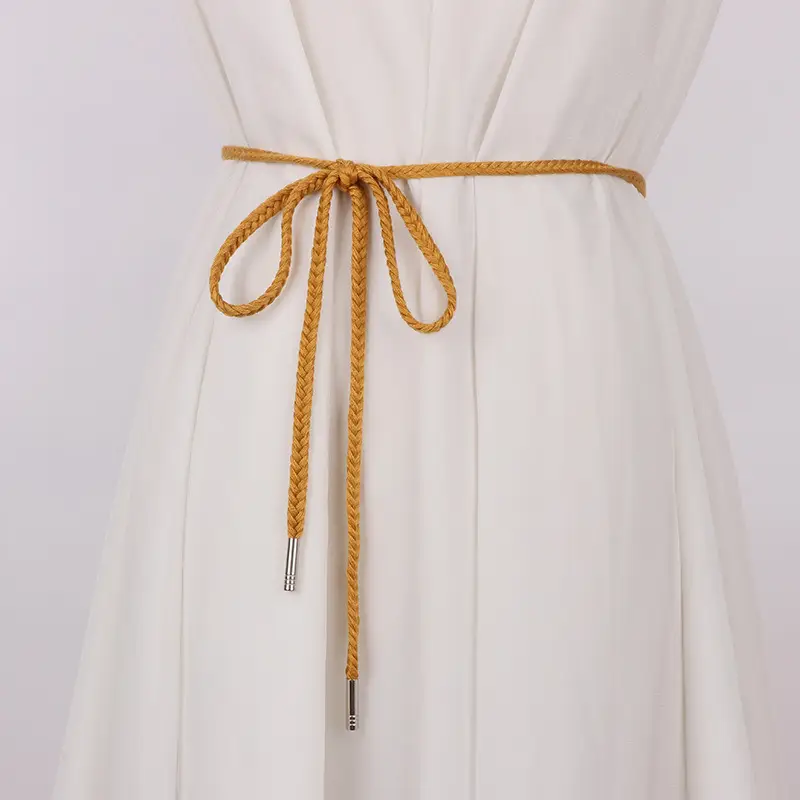 Ethnic Style Cotton Braided Waist Drawstring Belt - Image 17