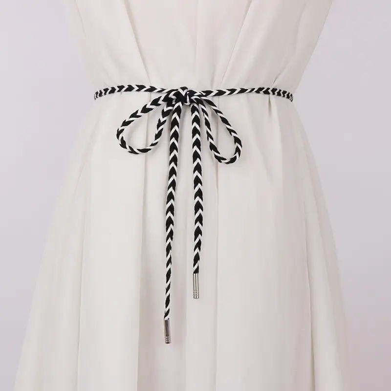 Ethnic Style Cotton Braided Waist Drawstring Belt - Image 13