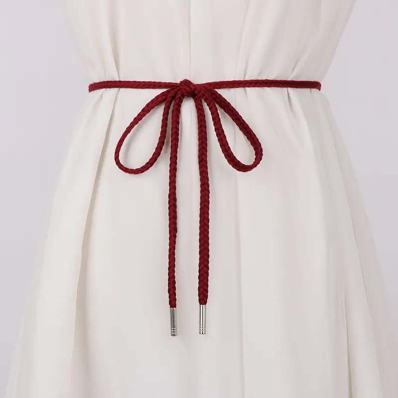 Ethnic Style Cotton Braided Waist Drawstring Belt - Image 2