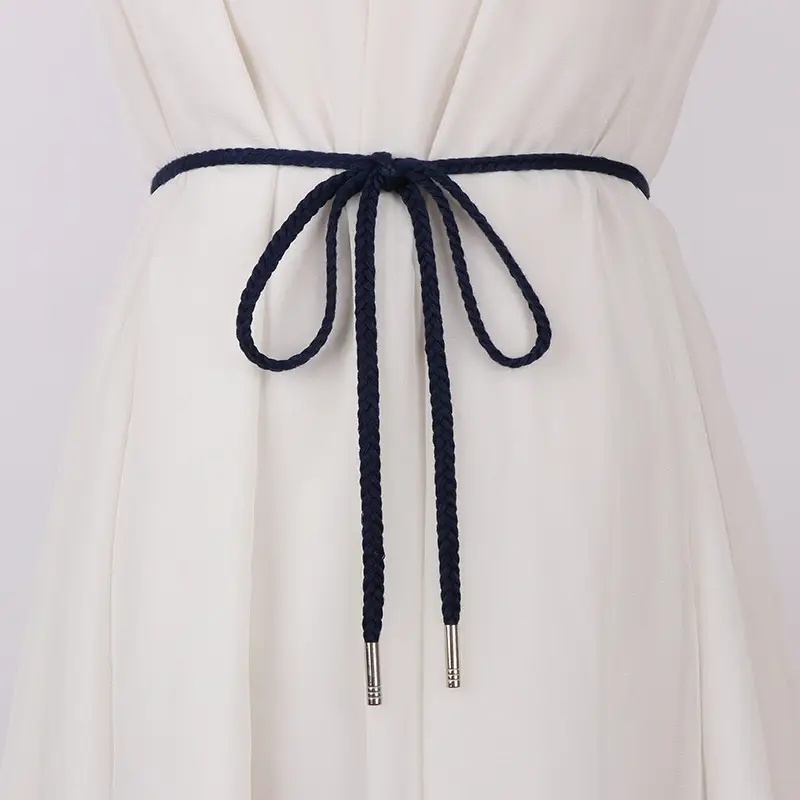 Ethnic Style Cotton Braided Waist Drawstring Belt - Image 3