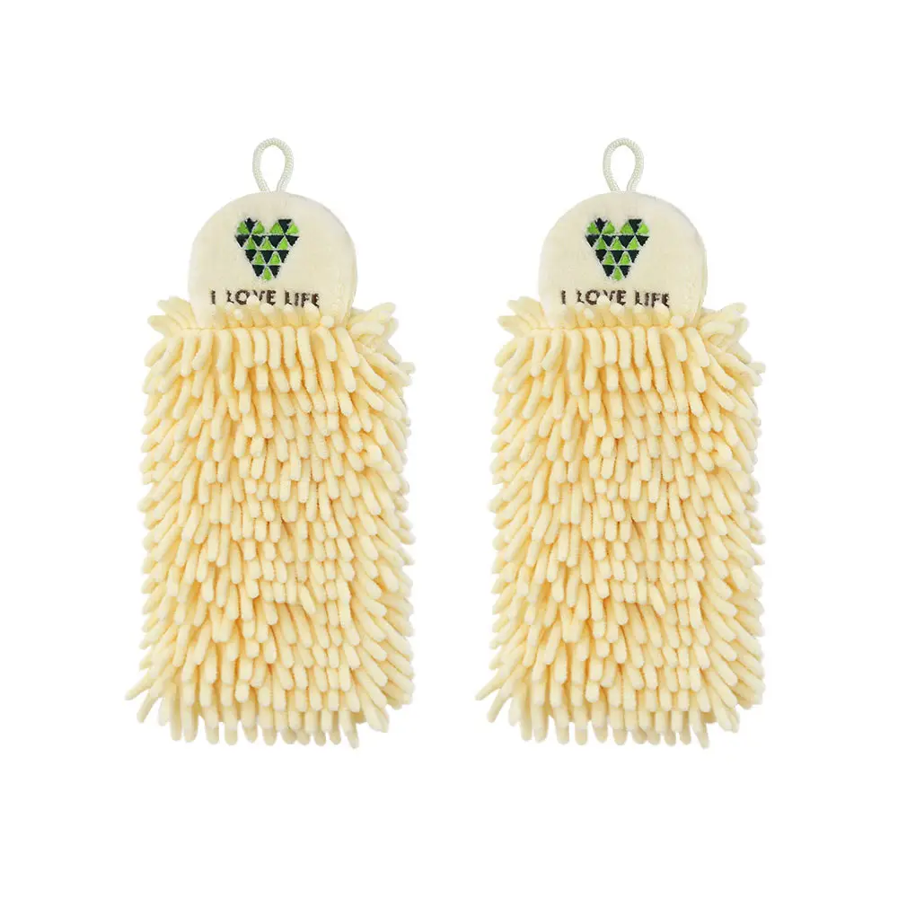Wall-Mounted Chenille Hand Towel for Kitchen & Bathroom Use