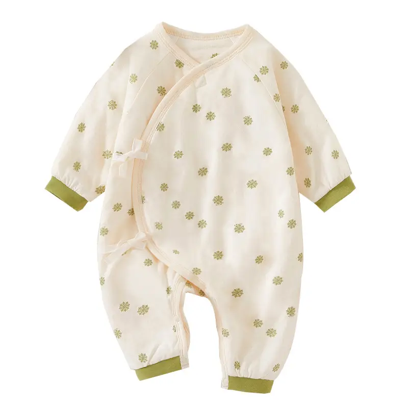 Newborn Warm One-Piece Outfit Blue White Cotton - Image 9