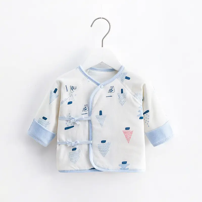 Newborn Quilted Baby T-Shirt Pink Blue Pattern - Image 3