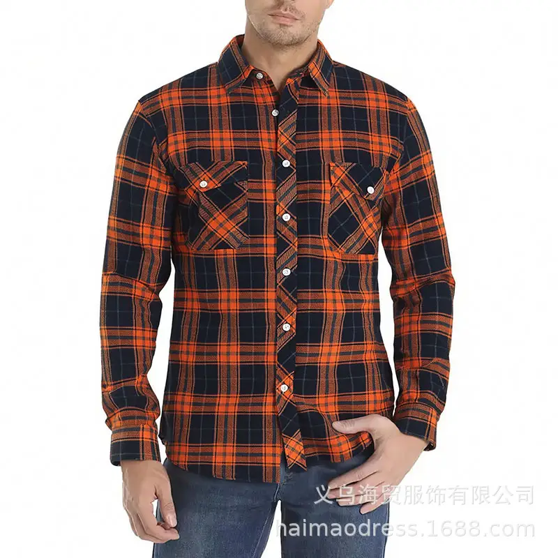 Men Plaid Slim Fit Shirt Red Blue White - Image 18