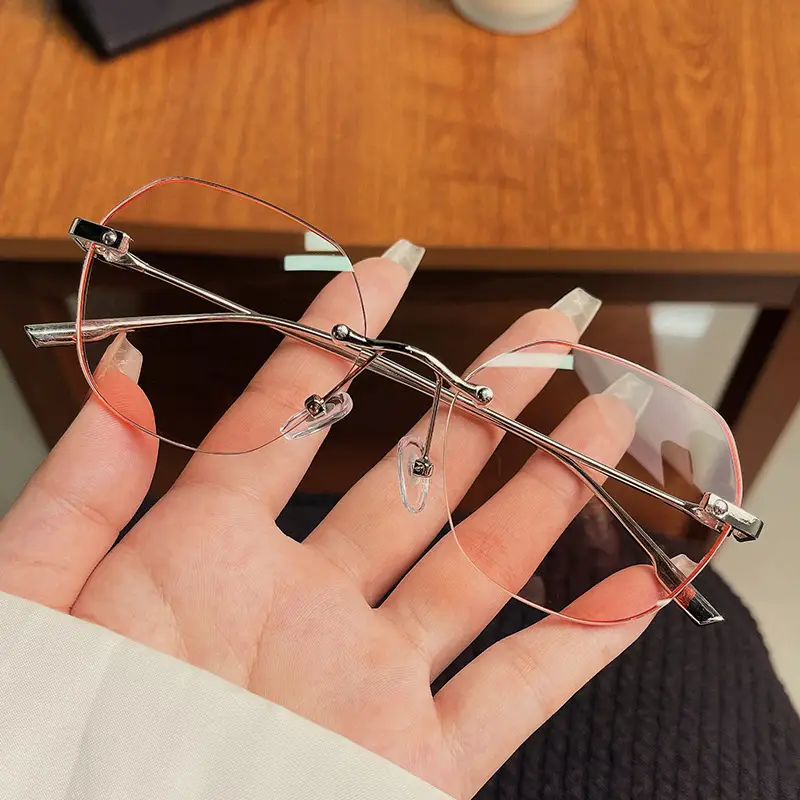 Men Anti-Radiation Flat Glasses Blue Light Rimless - Image 6