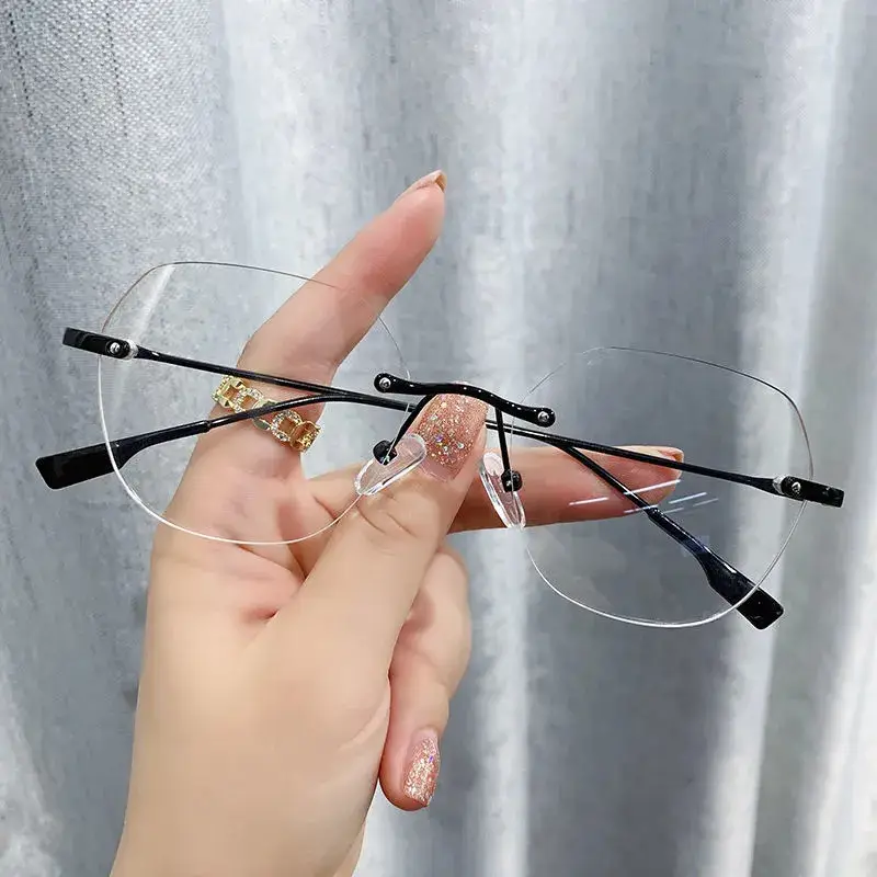 Men Anti-Radiation Flat Glasses Blue Light Rimless - Image 3