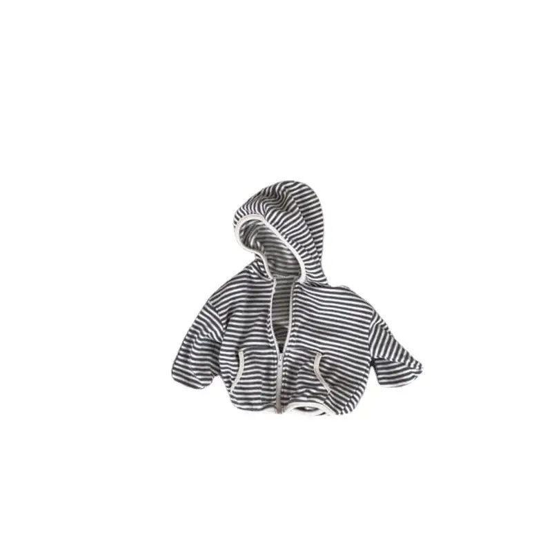 Korean Style Striped Hooded Baby Jacket for Infant - Image 6