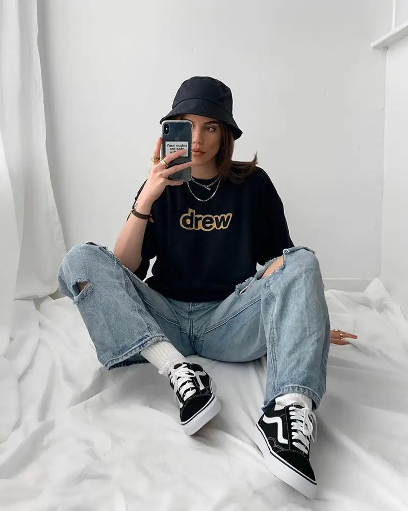Drew Printed Cotton T-Shirt for Men Women — feature 32