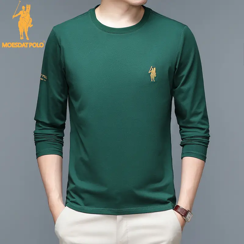 Green Embroidered Long Sleeve Pullover for Men - Image 4