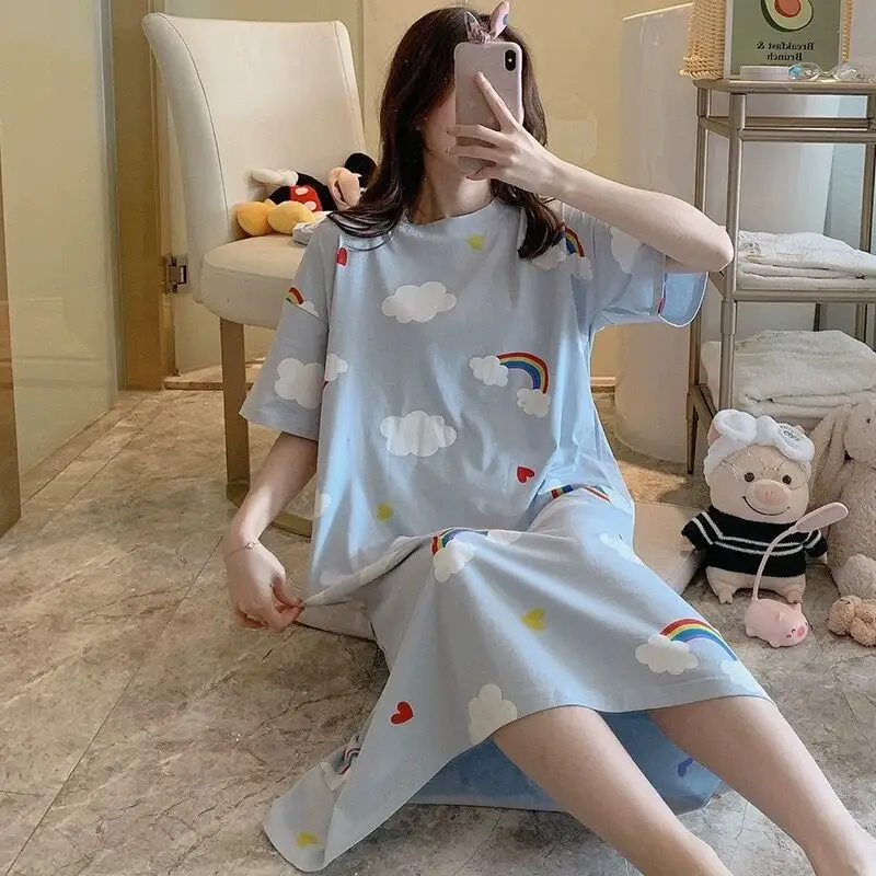Plus Size Carrot Print Nightdress with Cloth Bag