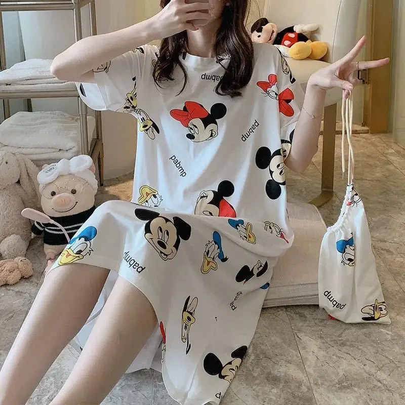 Plus Size Carrot Print Nightdress with Cloth Bag