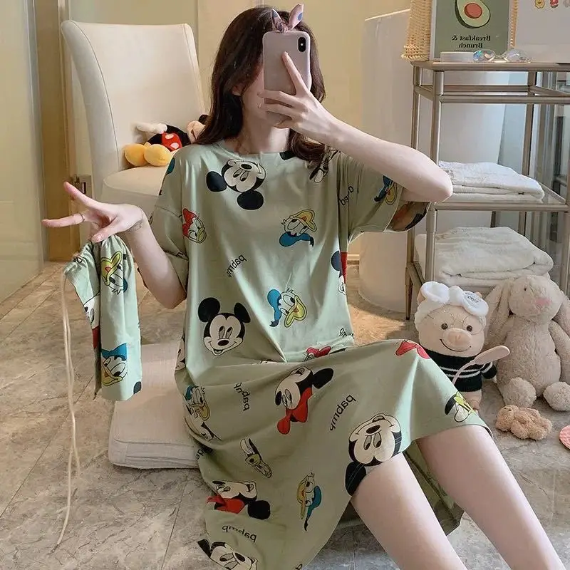 Plus Size Carrot Print Nightdress with Cloth Bag