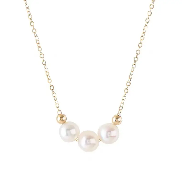 6-7mm Freshwater Pearl Necklace with Gold Chain - Image 5