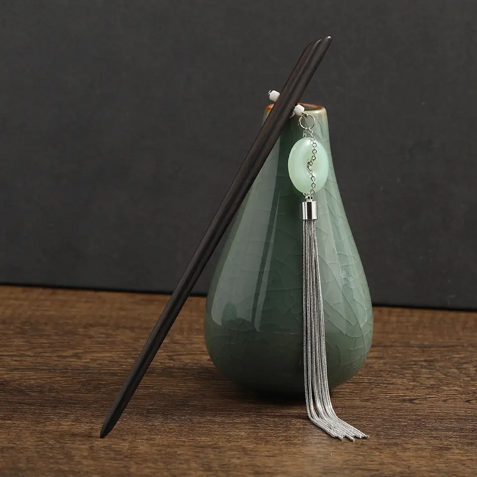 Minimalist Jewelry Tassel Hairpin Women's Hanfu Accessory - Image 4