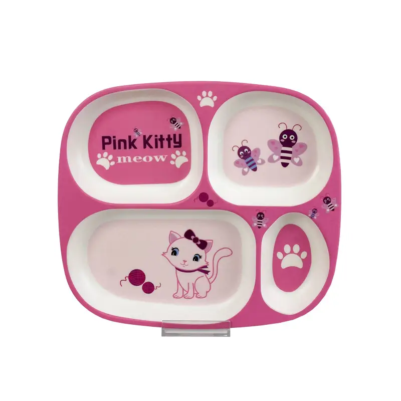 Children's Cartoon Bowl Set 5-Piece Melamine Bamboo Fiber