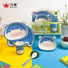 Children's Cartoon Bowl Set 5-Piece Melamine Bamboo Fiber — feature 16