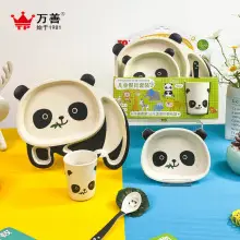 Children's Cartoon Bowl Set 5-Piece Melamine Bamboo Fiber — feature 2