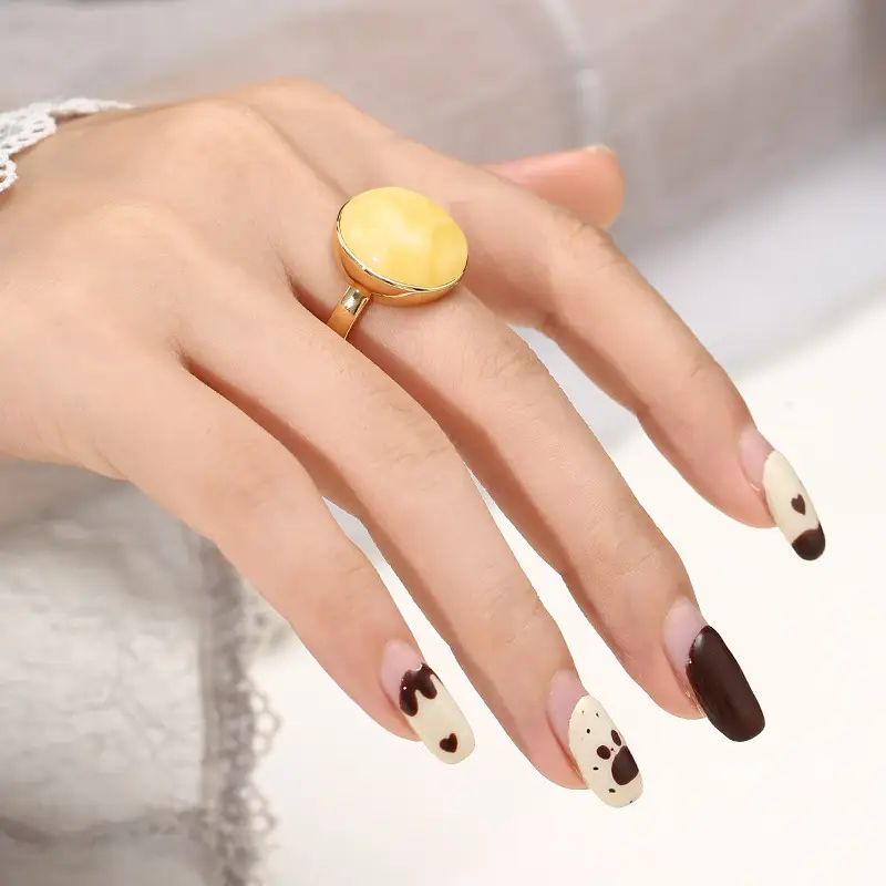 Glossy Gold Ring Bracket 12x12mm High-end Fashion - Image 26