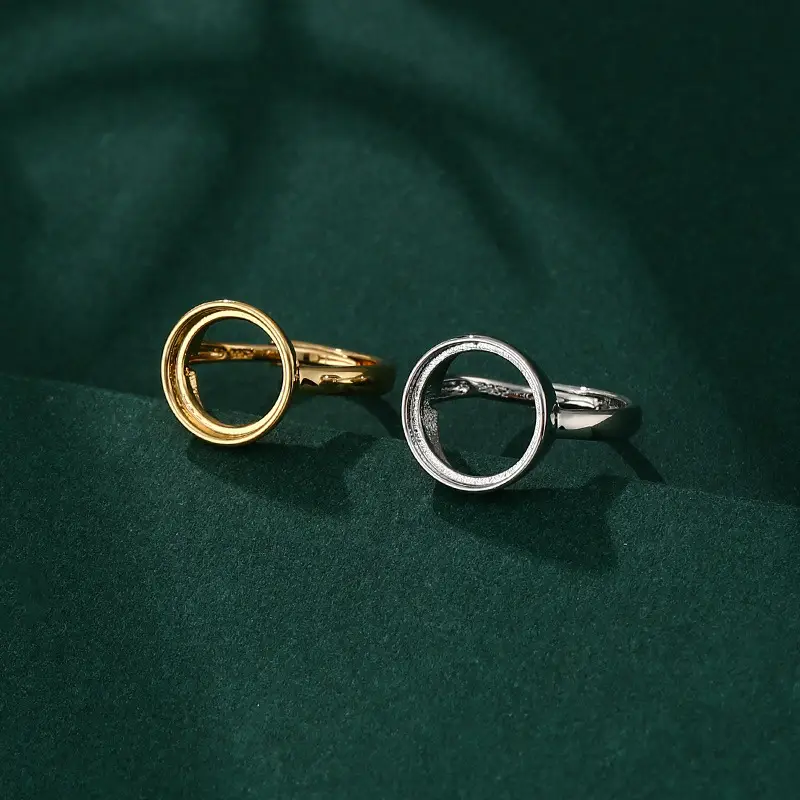 Glossy Gold Ring Bracket 12x12mm High-end Fashion - Image 28