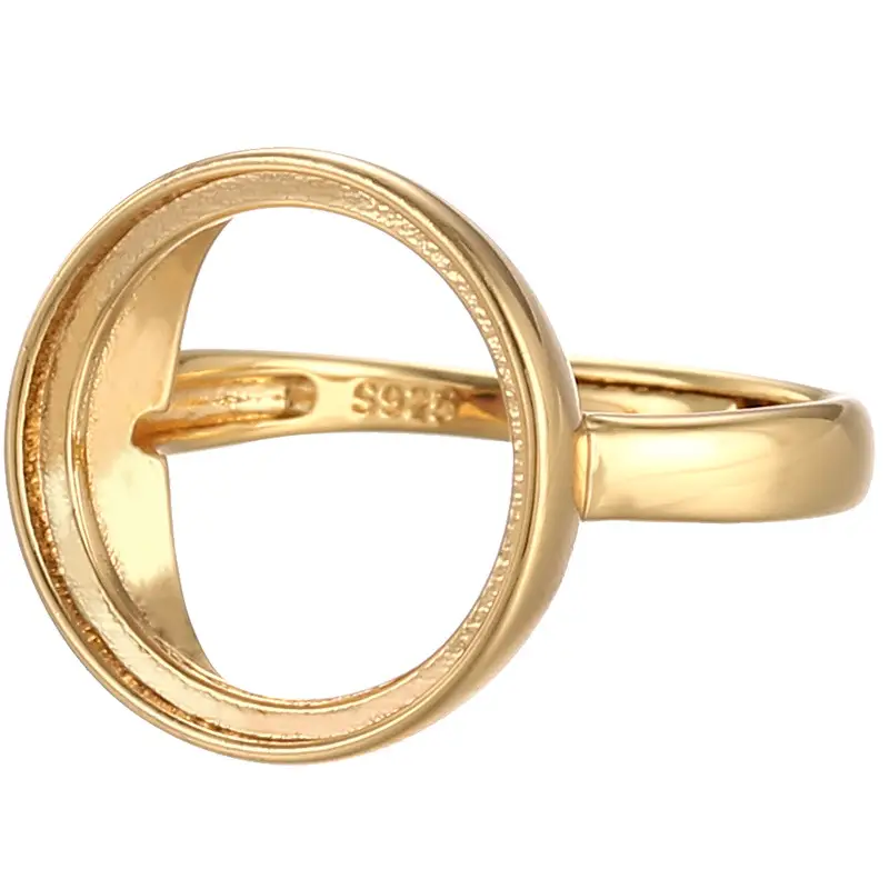 Glossy Gold Ring Bracket 12x12mm High-end Fashion - Image 29