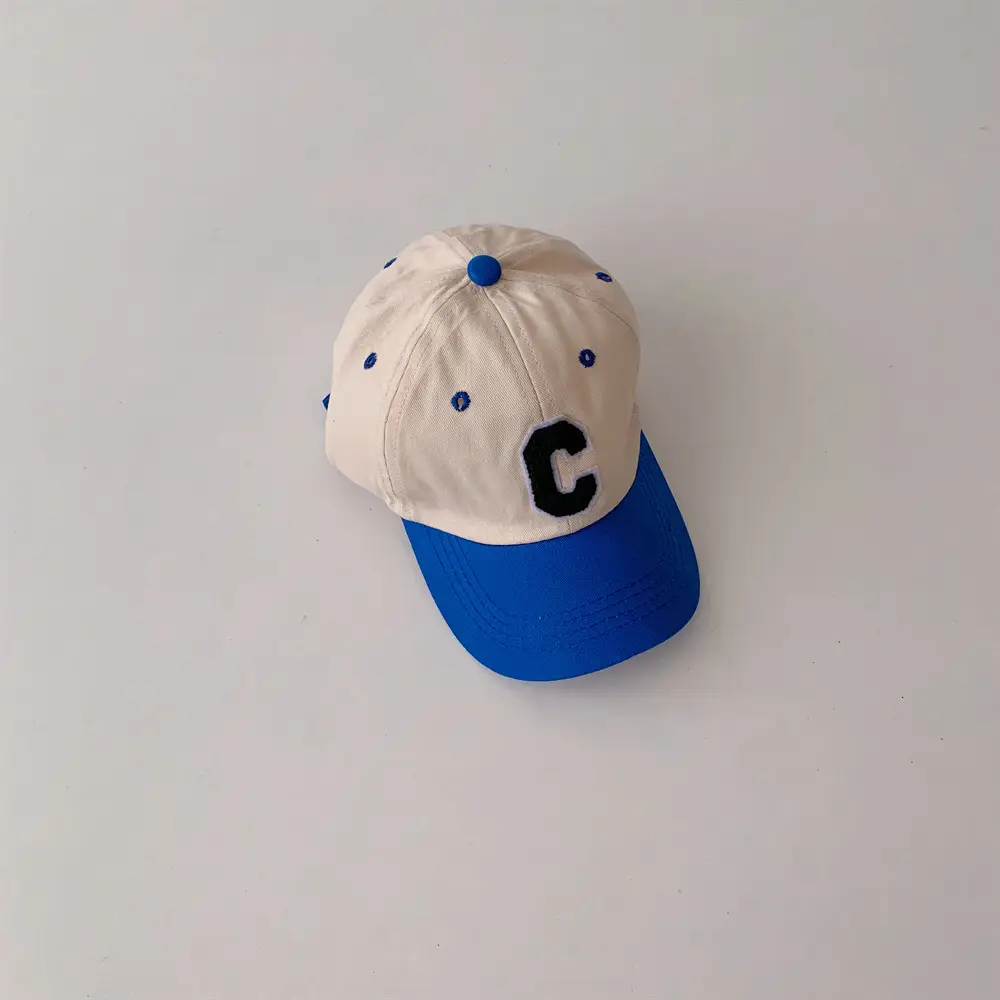 INS Baby Boys Girls C Letter Cap Teal Beige