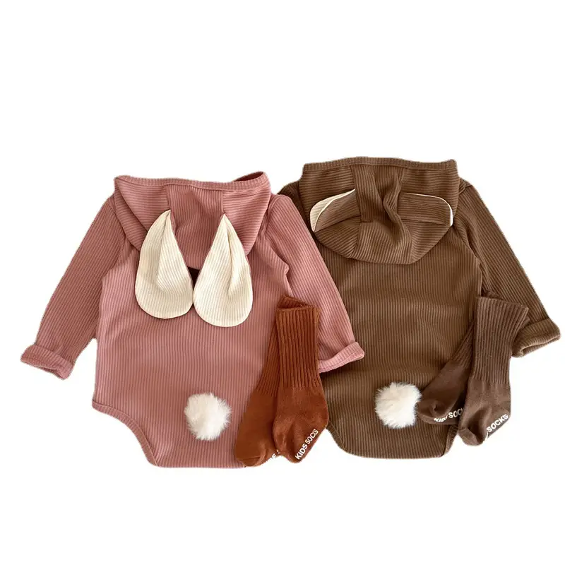 Pink Korean Style Hooded Baby Suit for 0-2 Years - Image 7