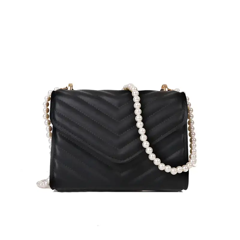 Pink Pearl Chain Messenger Bag for Women - Image 11