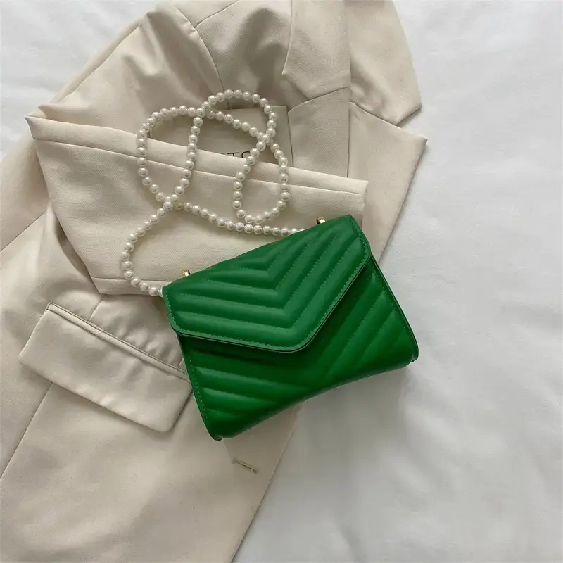 Pink Pearl Chain Messenger Bag for Women - Image 6