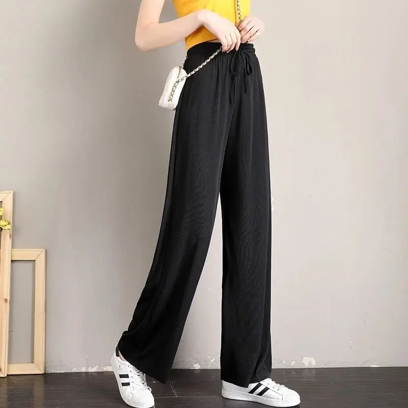 Women Ice Silk Wide Leg Pants Summer Cool Sun Protection - Image 10