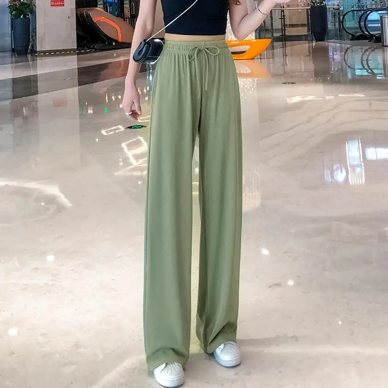 Women Ice Silk Wide Leg Pants Summer Cool Sun Protection - Image 6