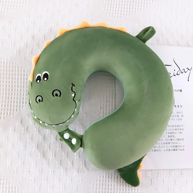 Memory Foam Neck Pillow Cartoon Animal Blue White - Image 10