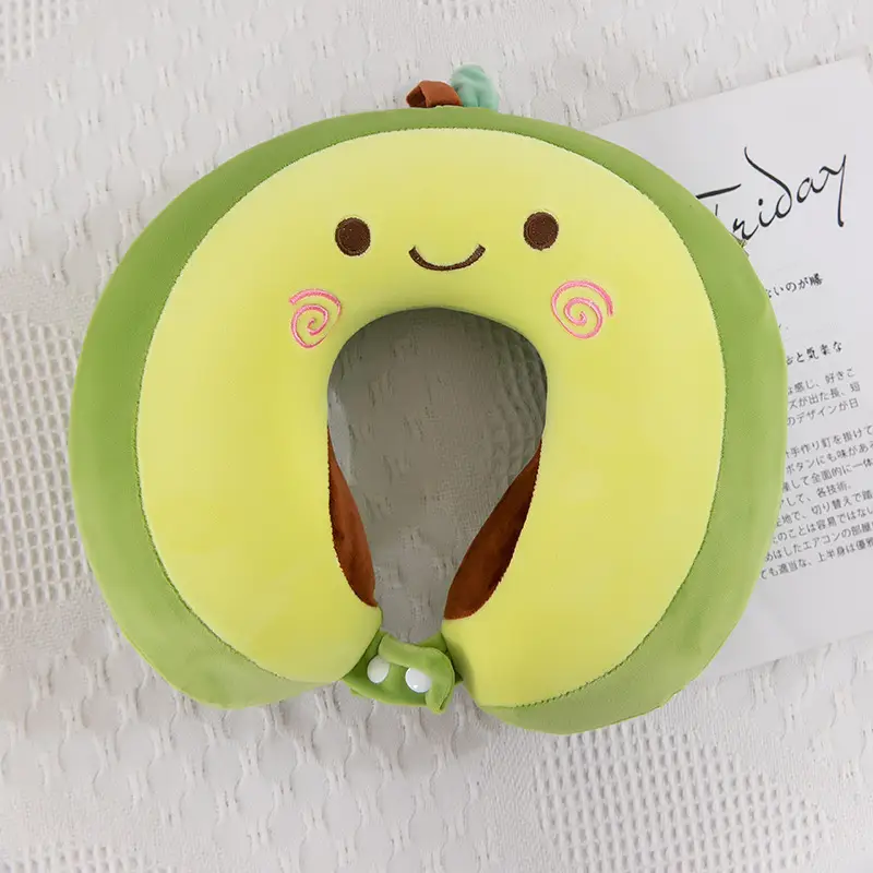 Memory Foam Neck Pillow Cartoon Animal Blue White - Image 11
