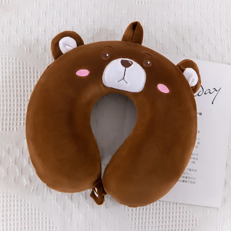 Memory Foam Neck Pillow Cartoon Animal Blue White - Image 12