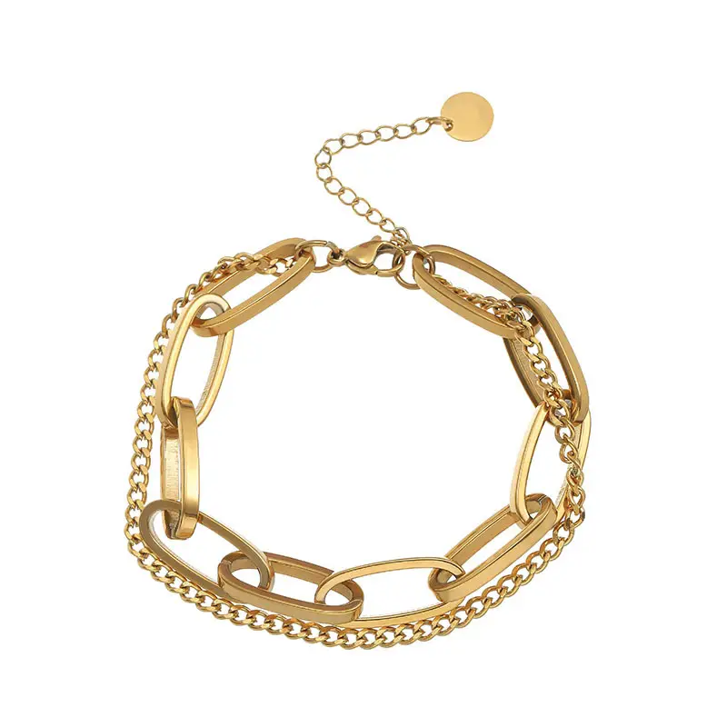 Wen Jian Gold Plated Double Layer Bracelet Women - Image 6