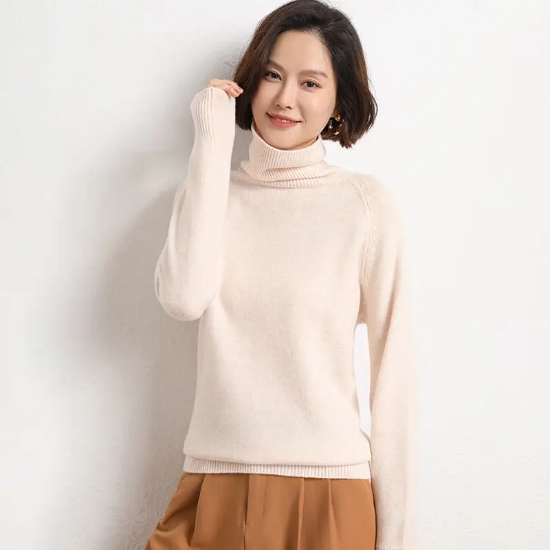 Women's 2025 Knitted Collar Sweater Brown Fleece Base - Image 4