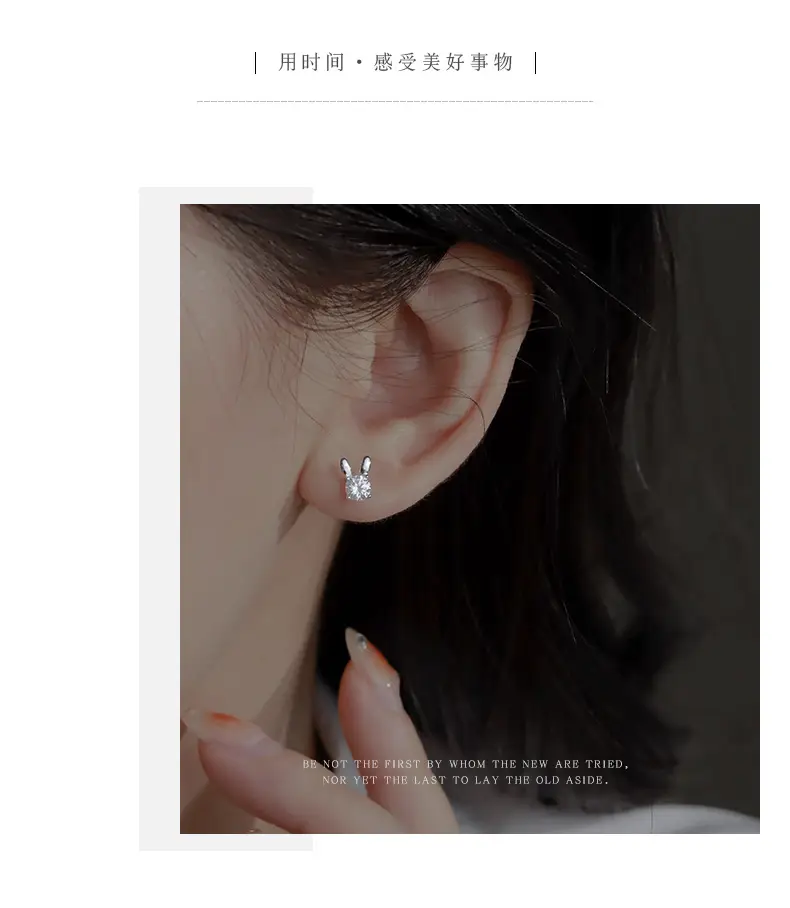 Cute Rabbit Earrings Sparkling Diamond 2024 Trendy — feature 23