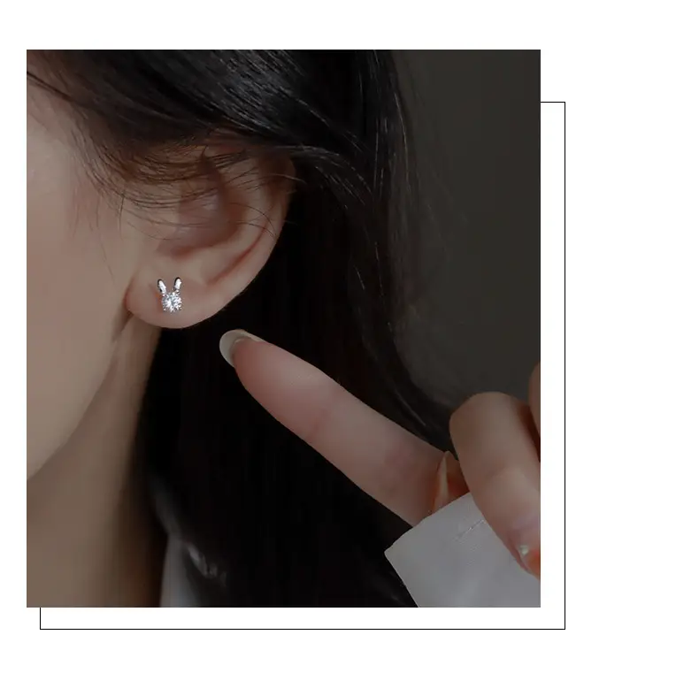 Cute Rabbit Earrings Sparkling Diamond 2024 Trendy — feature 24
