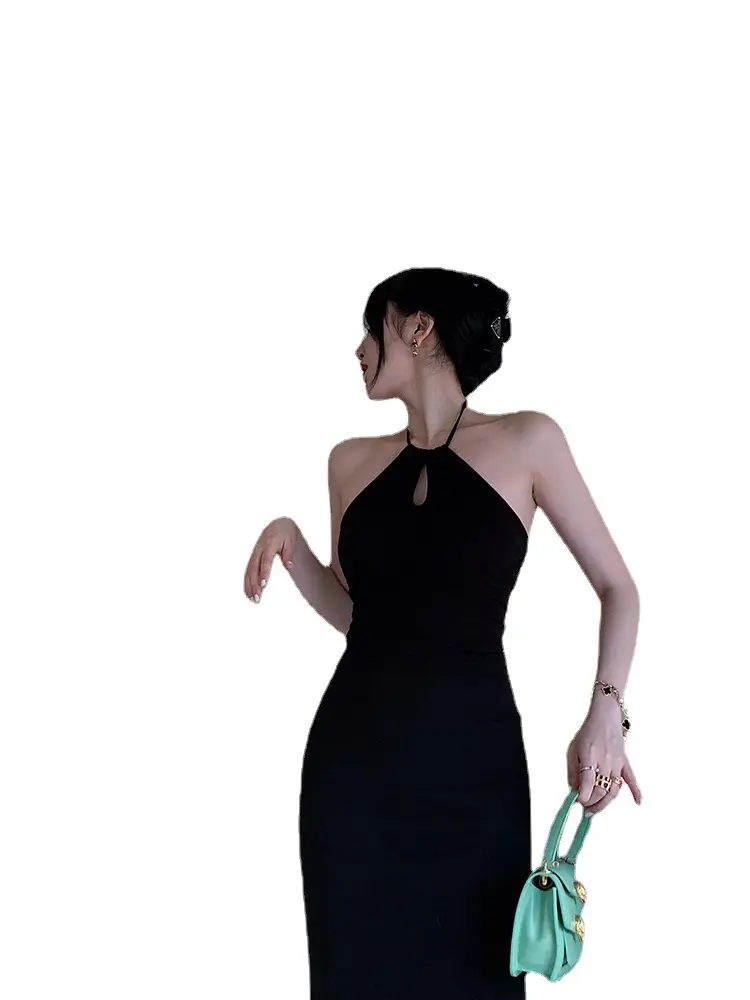Black Off-Shoulder Slim Fit Dress with Tight Waist - Image 7