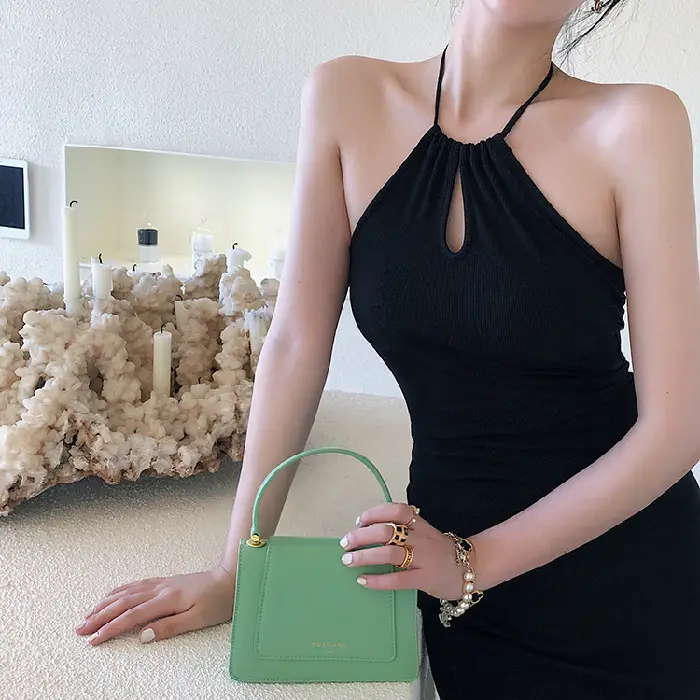 Black Off-Shoulder Slim Fit Dress with Tight Waist - Image 2