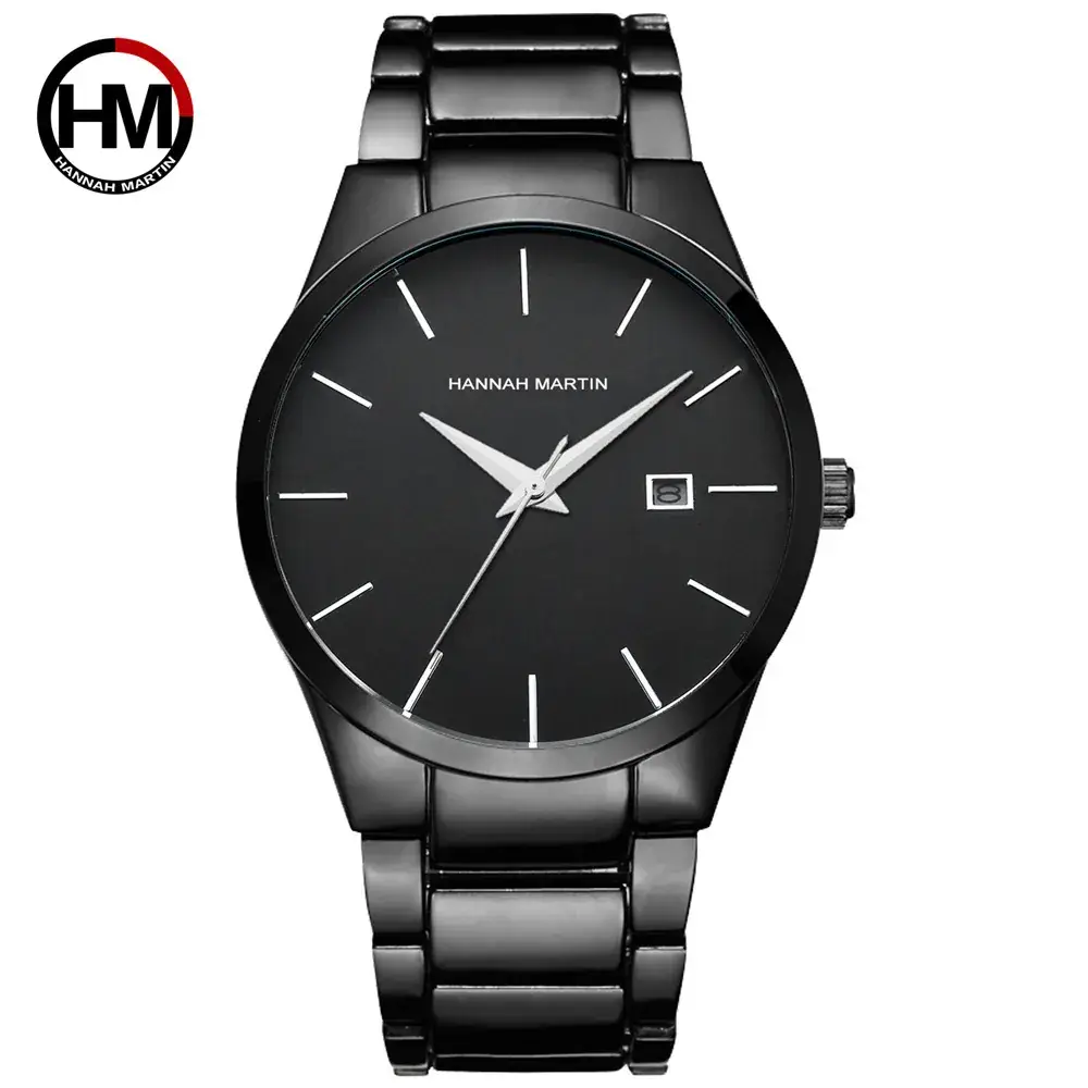 Hannah Martin Men's Quartz Watch with Red Dial & Stainless Strap