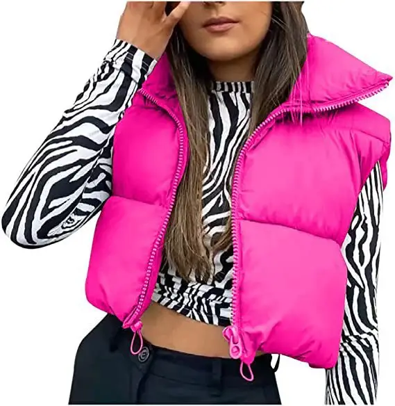 Women's Red Cotton Sleeveless Vest with Cap - Image 6