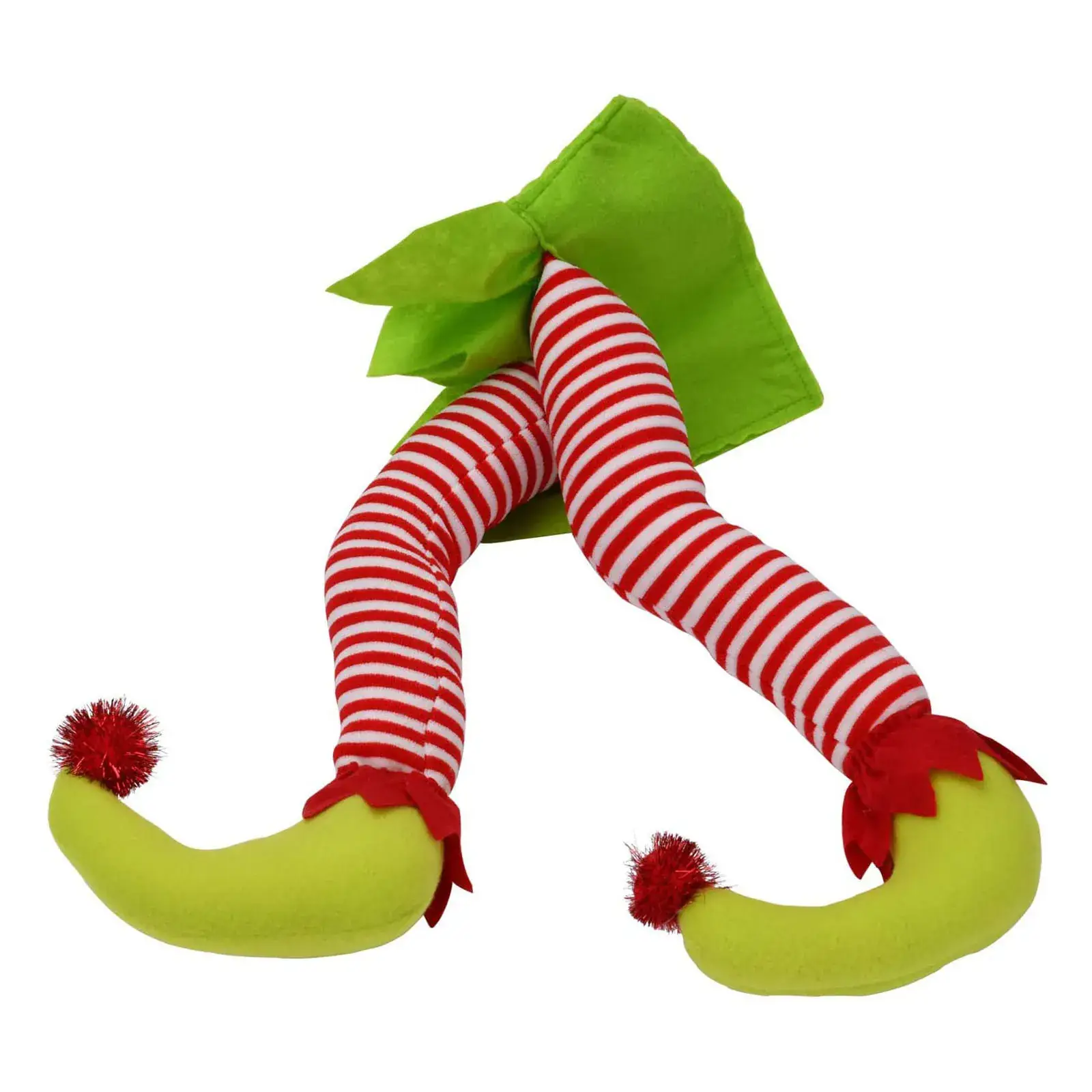 Christmas Elf Leg Dolls Green Red Striped - Image 5