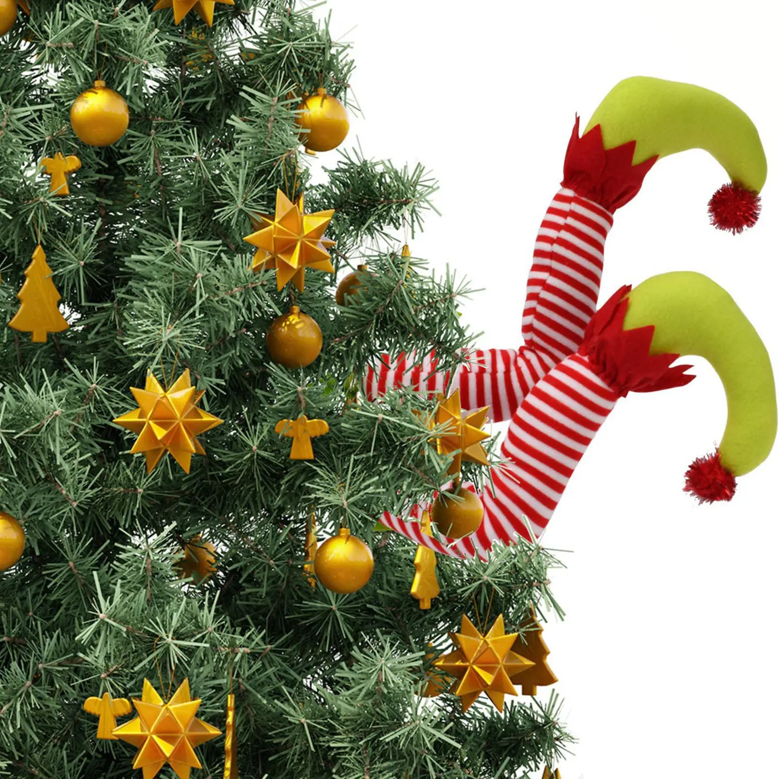 Christmas Elf Leg Dolls Green Red Striped — feature 13
