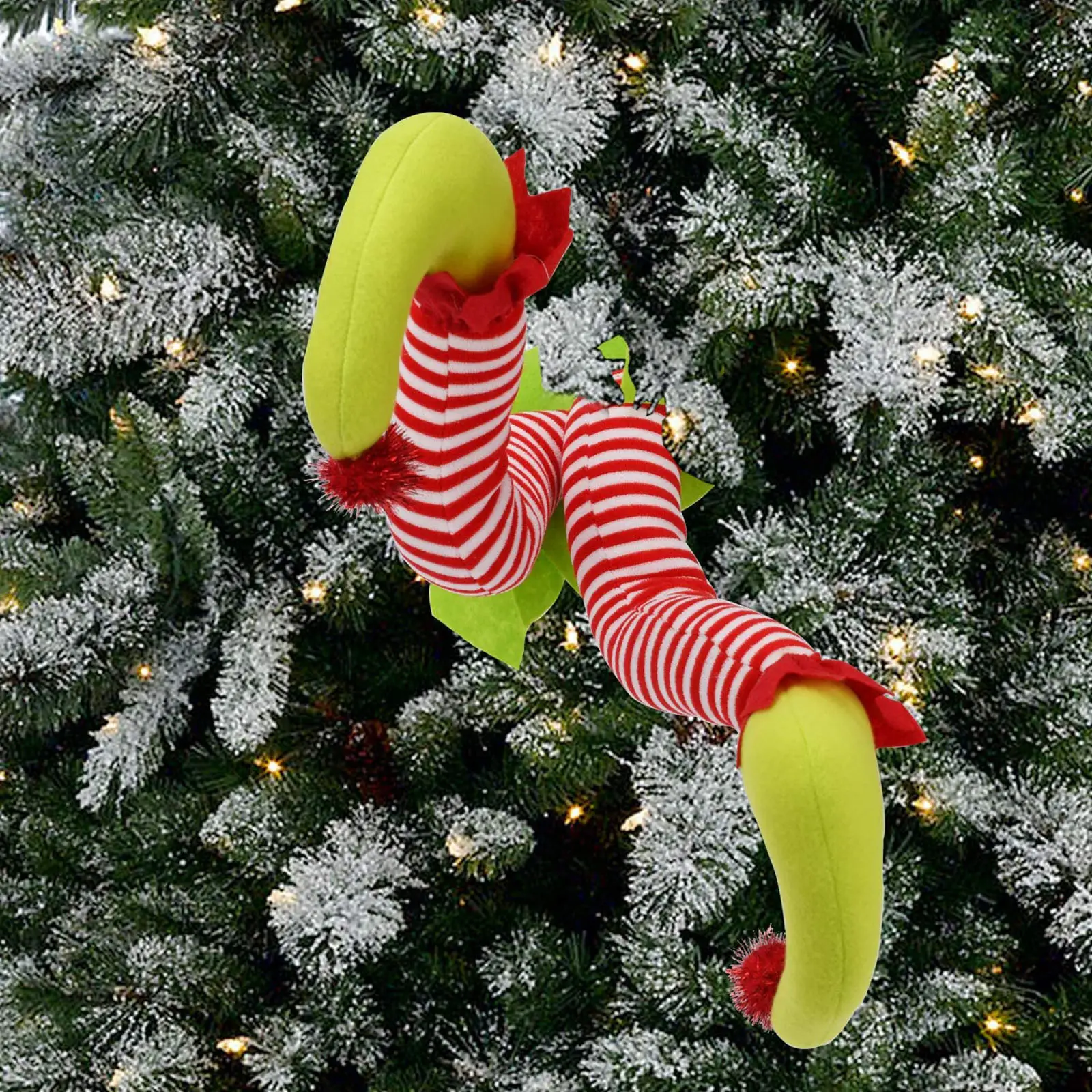 Christmas Elf Leg Dolls Green Red Striped — feature 14