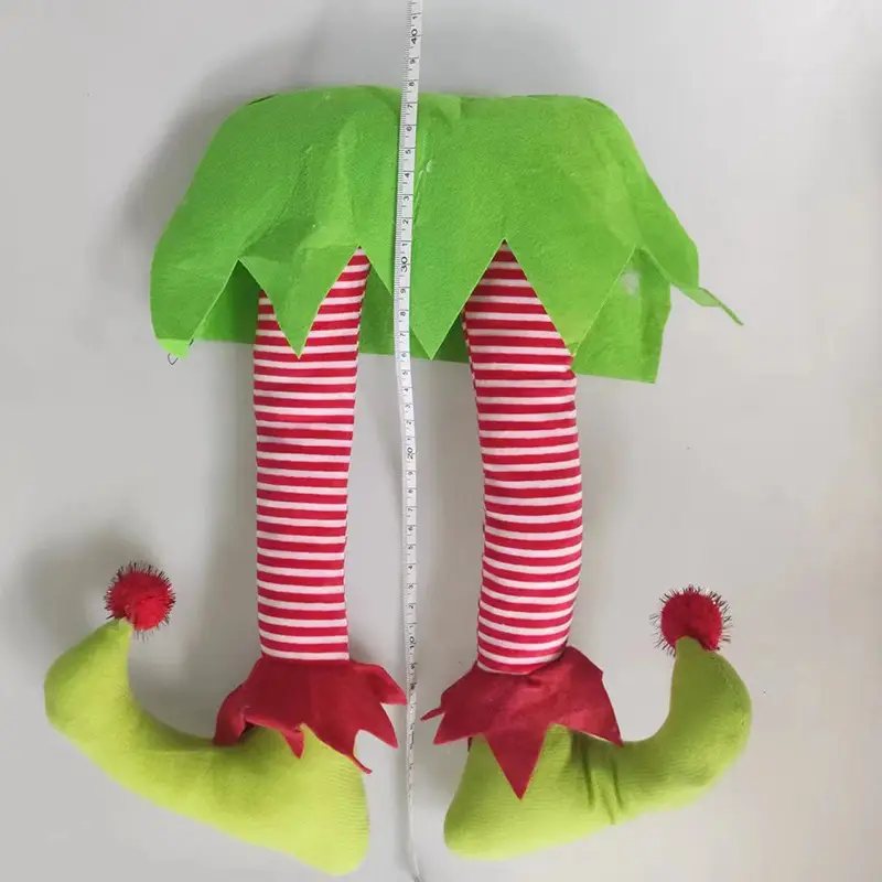 Christmas Elf Leg Dolls Green Red Striped — feature 4