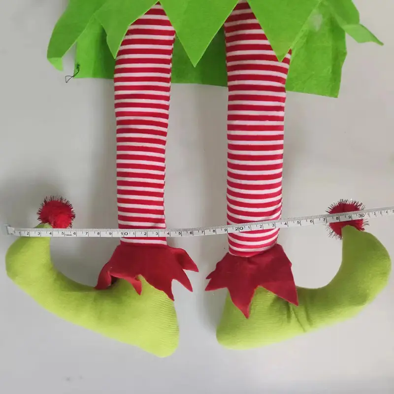 Christmas Elf Leg Dolls Green Red Striped — feature 5